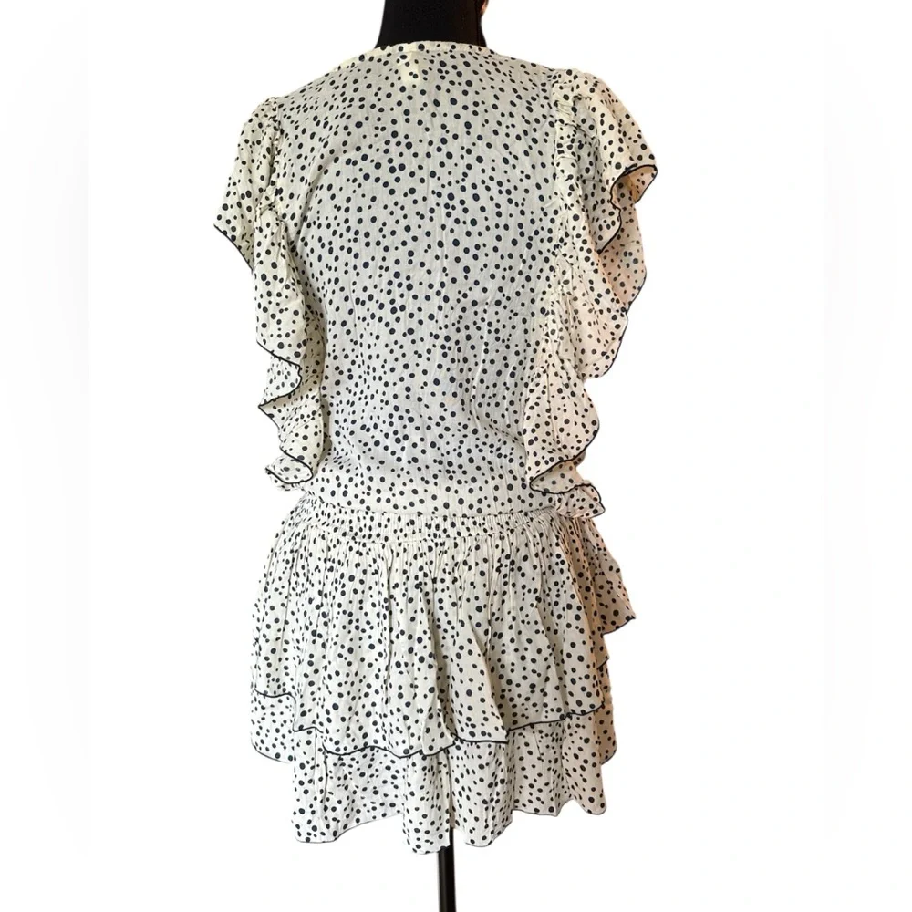 Coolchange Ivory mini dress with black‎ polka dots size small